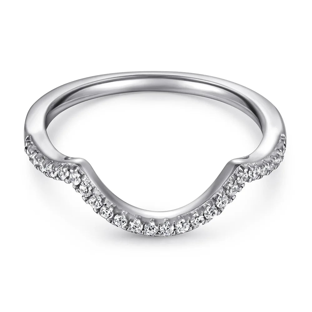 MuShan Jewelry 925 Sterling Silver Rings Bands Engagement Ring 5A Cubic Zirconia Vintage Rings Bands Anniversary  Women Gift