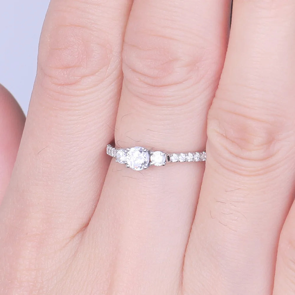 Bague de mariage MuShan Jewelry en argent sterling 925 avec diamant haute teneur en carbone, style minimaliste, cadeau pour femme, bijoux raffinés