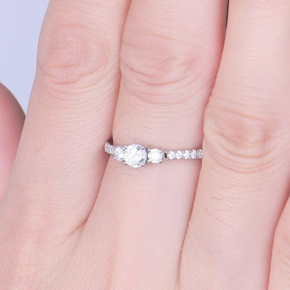 Bague de mariage MuShan Jewelry en argent sterling 925 avec diamant haute teneur en carbone, style minimaliste, cadeau pour femme, bijoux raffinés