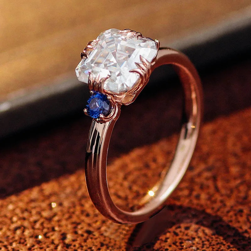 Anillo de compromiso MUSHAN de 2.5 quilates, moissanita color D VVS, banda de oro de 10k, 14k o 18k para mujer, joyería de lujo con piedras preciosas.