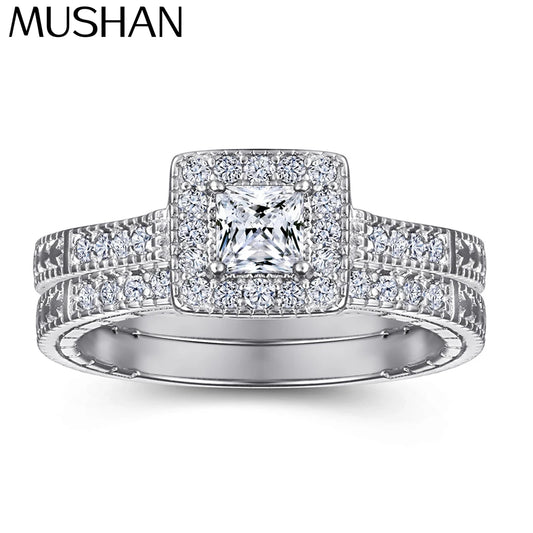 Bague de fiançailles vintage MuShan Jewelry en argent sterling 925 avec zircon cubique 5A, alliance pour femme, cadeau pour femme