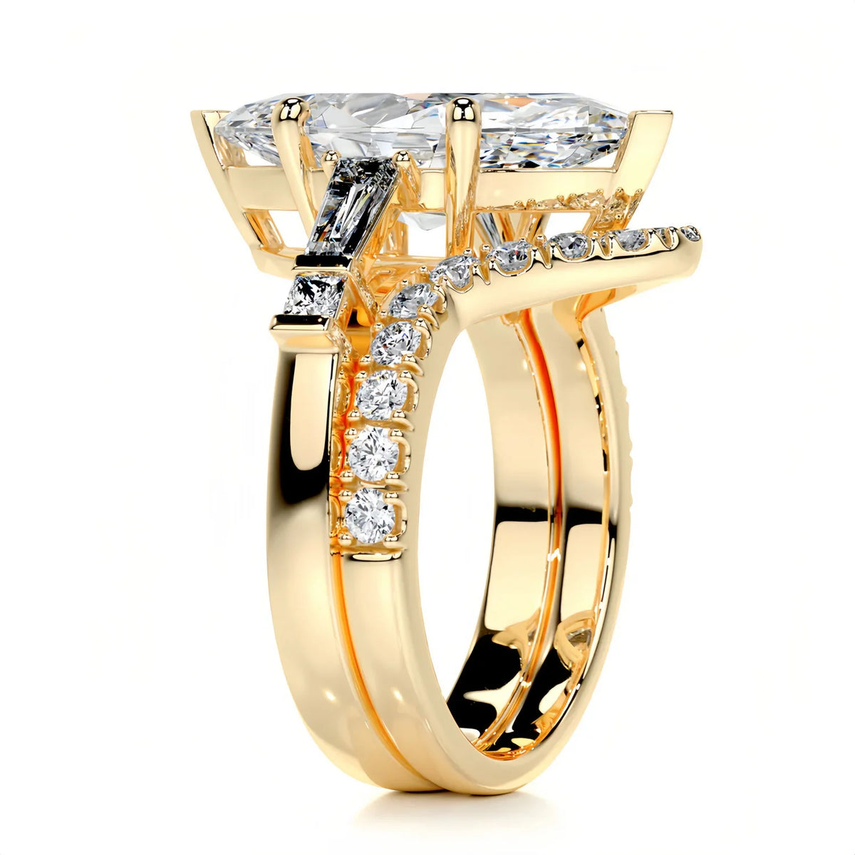 Anillo de plata de ley 925 de la marca MuShan, anillo de regalo con moissanita VVS para ella, chapado en oro de 18K, joyería fina con patente MST