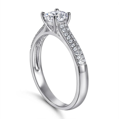Anillo de plata de ley 925 marca MuShan con circonita cúbica 5A en forma de pera, joyería fina chapada en oro de 18 quilates para prometida, ideal para fiestas