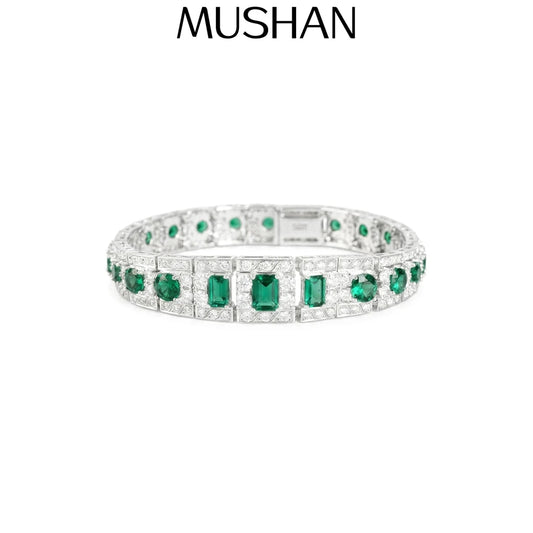 MuShan Jewelry 925 Sterling Silver Bangle 5A CZ Gemstones HCD Gemstones Designer Wedding 925 Sterling Silver Bangle Accessories