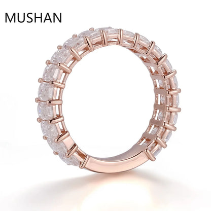 MUSHAN Luxury Custom 14K 18K Gold Rings Band Jewelry With Moissanite Diamond Lab Grown Gemstones Diamond Wedding Ring For Women