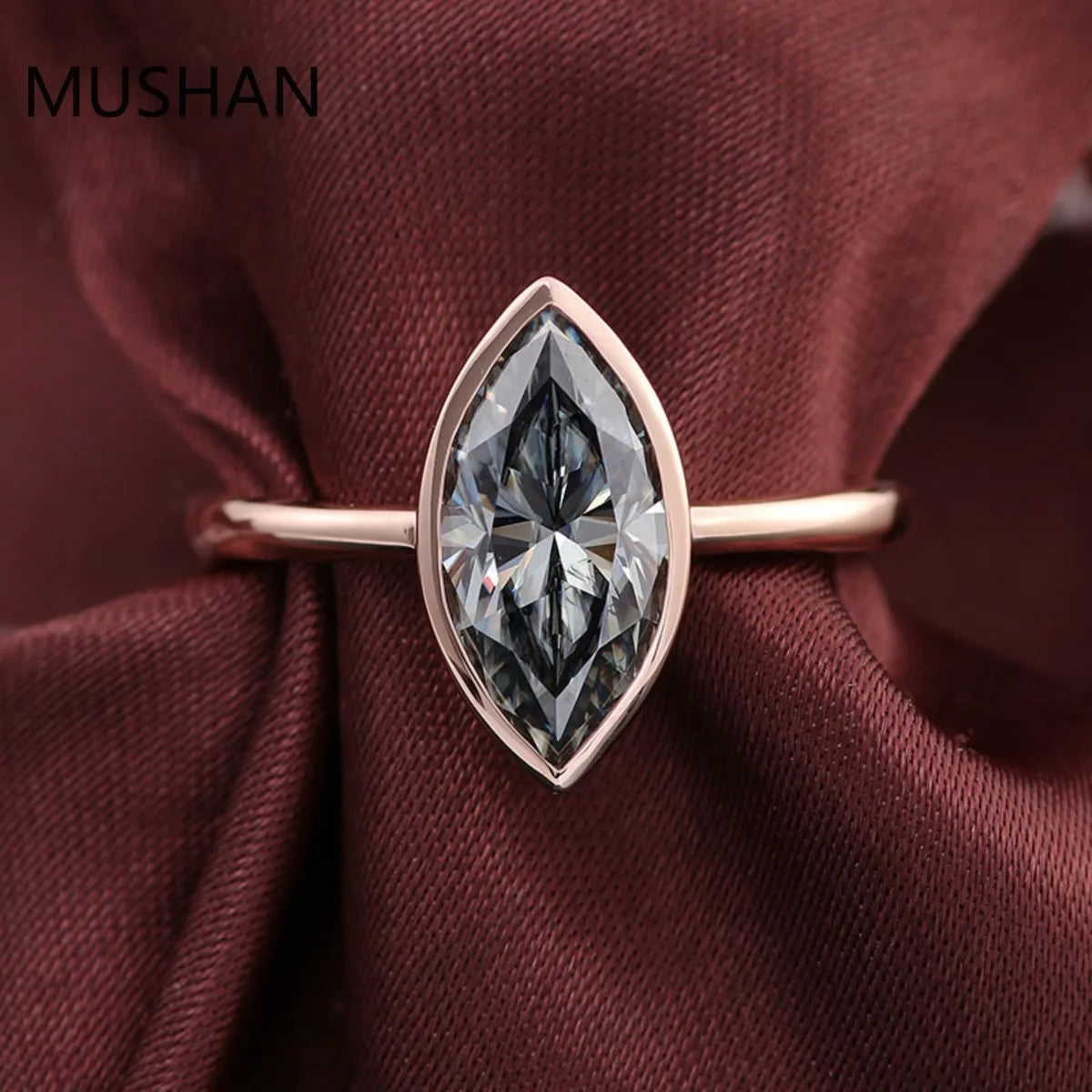MUSHAN Luxury Custom 14K 18K Gold Rings Band Jewelry With Moissanite Diamond Lab Grown Gemstones Diamond Wedding Ring For Women