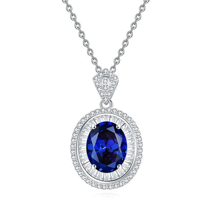 MuShan Jewelry 925 Sterling Silver Necklace Pendant Chain HCD Diamonds Minimalist Style Romantic Style Women Necklaces Jewelry