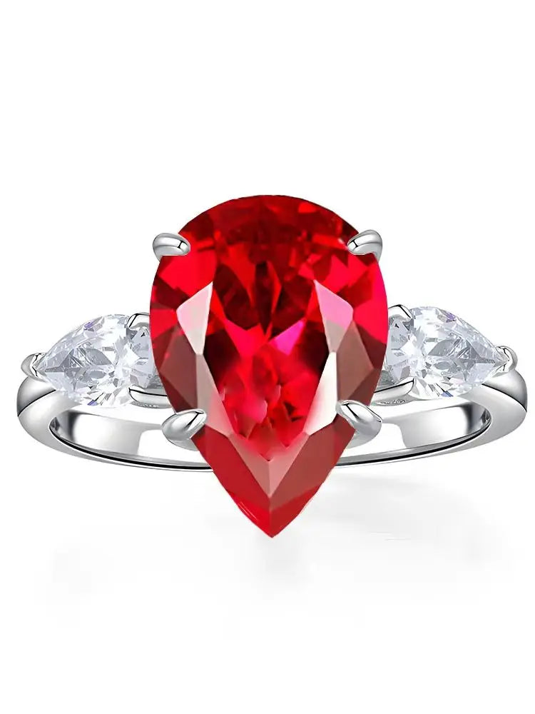 MuShan Jewelry 925 Sterling Silver Ring Wedding Band HCD Gemstones Engagement Party Valentine Gift Women Rings Fine Jewelry