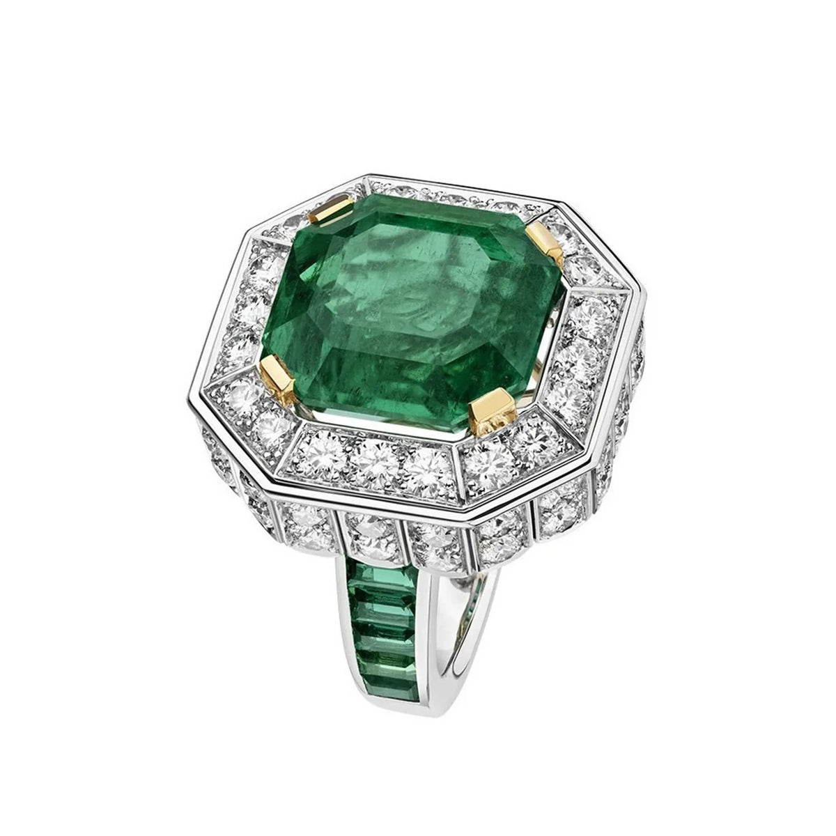 ShanBaoBao Luxury Jewelry 925 Sterling Silver Ring Band 12ctw High Carbon Diamond Green Gemstones Rings For Women s925 Jewelry