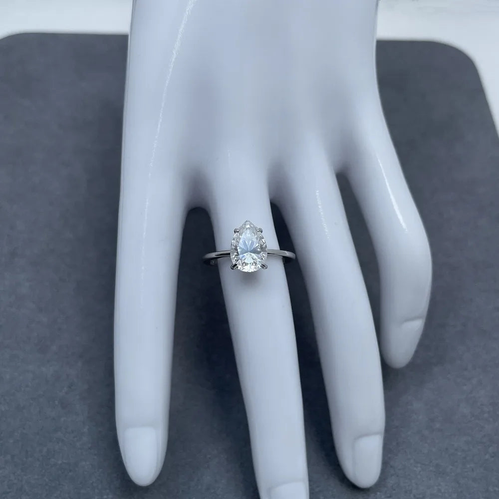 MUSHAN Luxury Jewelry 925 Sterling Silver Ring Band Women GRA Certificated Moissanite Diamond Emerald D Color Rings Fine Jewelry