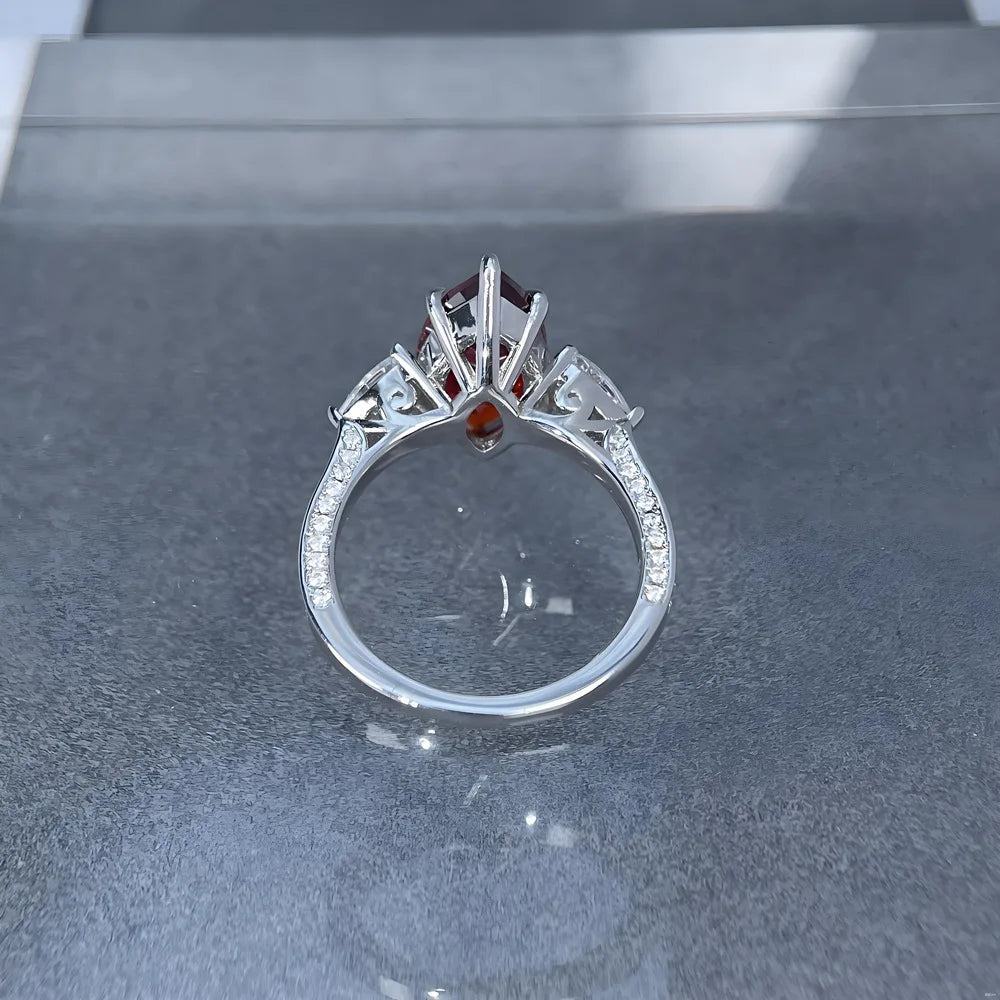 Bague de mariage MuShan Jewelry en argent sterling 925 avec diamant à haute teneur en carbone, cadeau pour la fête des mères, cadeau pour fille, bagues pour femmes, bijoux fins