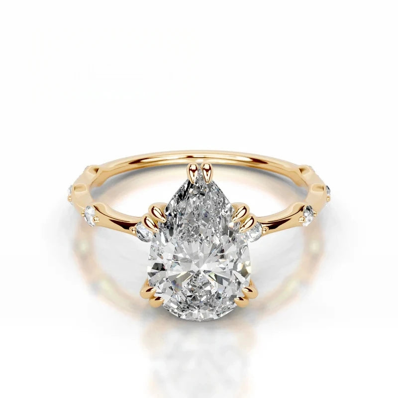Mushan Luxury Jewelry S 925 Sterling Silver Set With Moissanite D Color 2 Ct Wedding Ring With Certificate Light Luxury Ring
