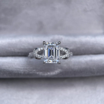 Anillo de plata de ley 925 de la marca MuShan, anillo de moissanita VVS para novia, chapado en oro de 18K, joyería con patente MST
