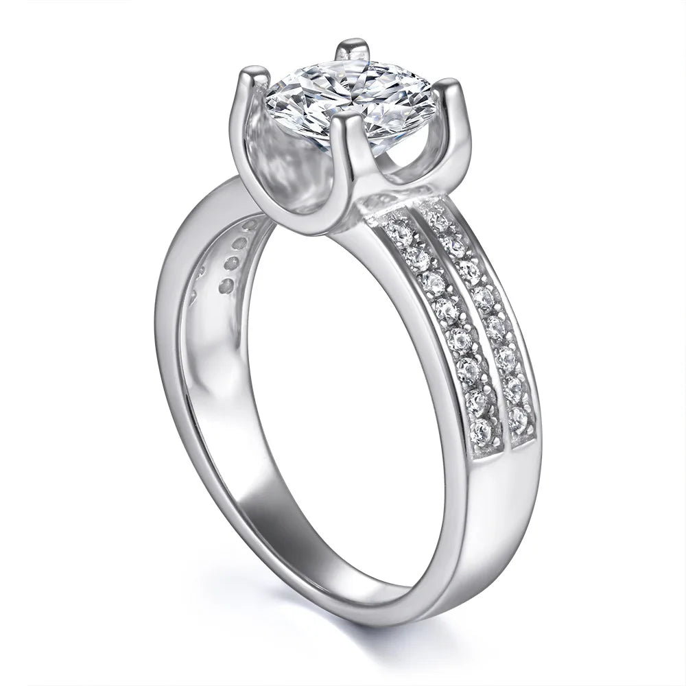 Bague de mariage MuShan Jewelry en argent sterling 925, diamant à haute teneur en carbone, cadeau pour demoiselle d'honneur, bague pour femme style chic, bijou raffiné