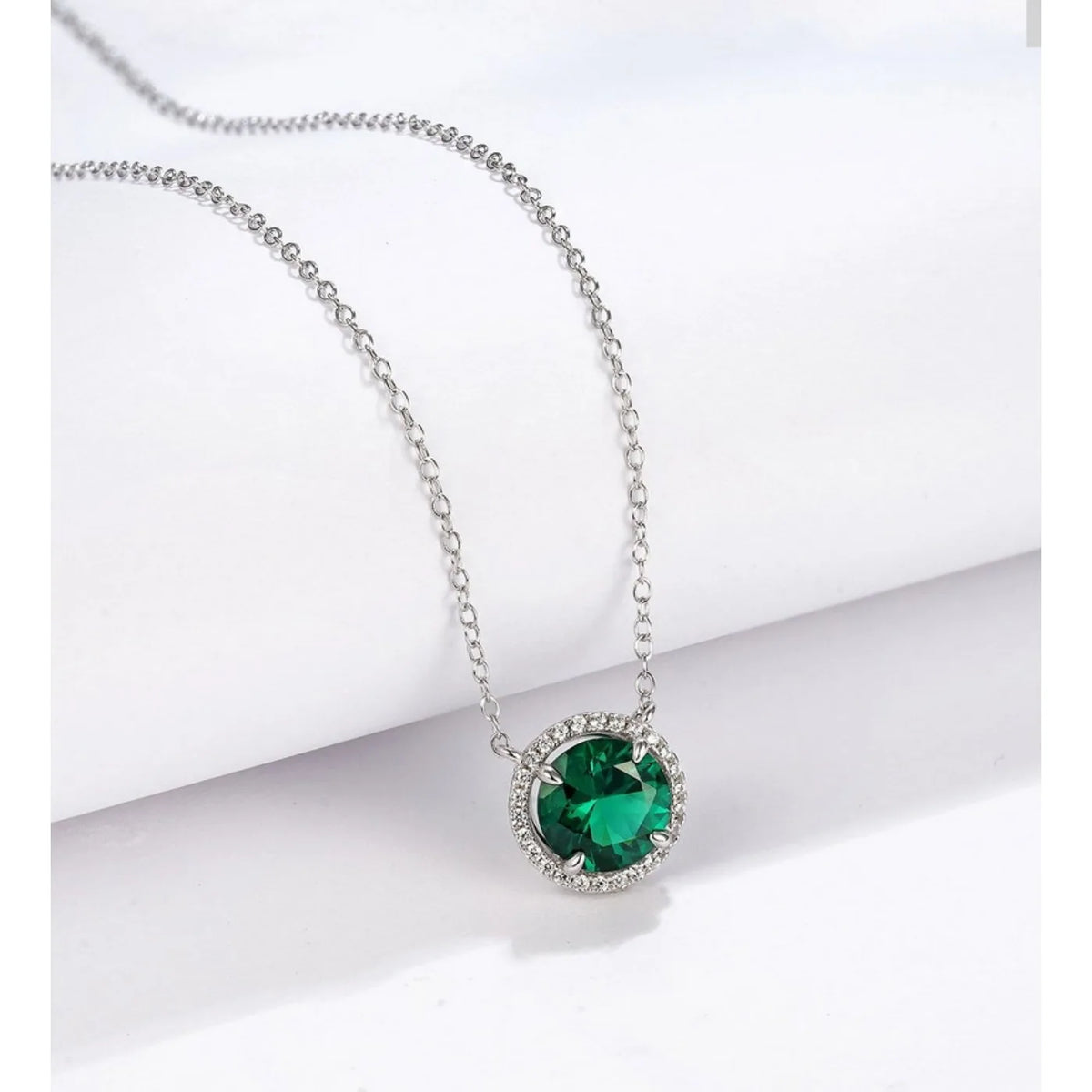 MUSHAN Luxury Jewelry 925 Sterling Silver Chain Pendant Necklace Lab Grown Emerald Ruby Gemstones Necklaces Pendants GRC Jewelry