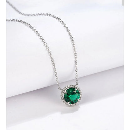 MUSHAN Luxury Jewelry 925 Sterling Silver Chain Pendant Necklace Lab Grown Emerald Ruby Gemstones Necklaces Pendants GRC Jewelry