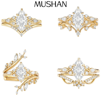 MUSHAN Custom Jewelry 925 Sterling Silver Ring Moissanite D Color VVS1 Fine Real Charm Boutique Vivid Exotic Rings Diamond