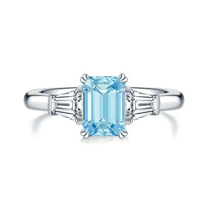 MuShan Designer Jewelry 925 Sterling Silver Ring High Carbon Diamond Gemstones Rings Band for Women Rhodium Plated  Fine Jewel