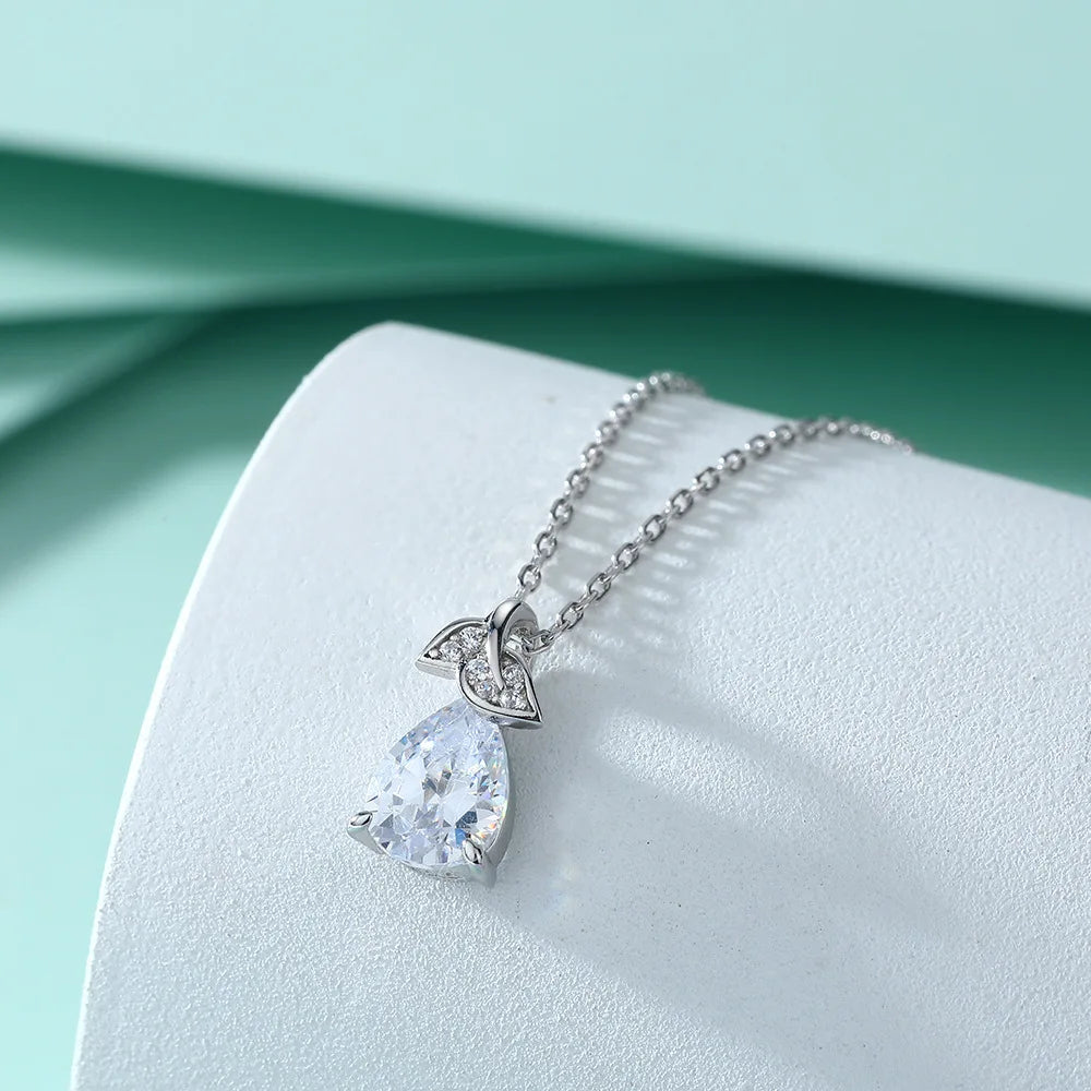 MuShan Designer Jewelry 925 Sterling Silver Necklace Zircon 7A Heart Wedding for Women Real Gold Plated Premium Jewelry Pendant
