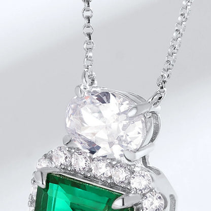 MUSHAN Luxury Jewelry 925 Sterling Silver Chain Pendant Necklace Lab Grown Emerald Ruby Gemstones Necklaces Pendants GRC Jewelry