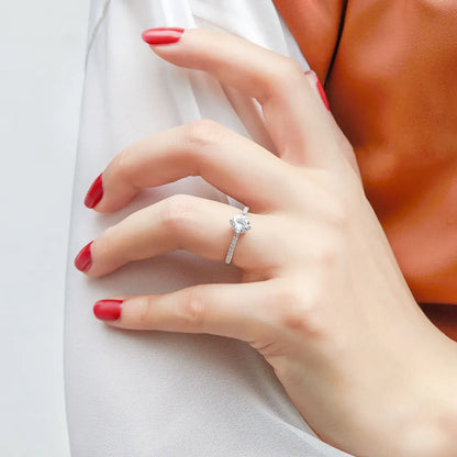 MuShan Jewelry 925 Sterling Silver Rings Bands Engagement Ring 7A Cubic Zirconia  Women Timeless Anniversary  Women Gift