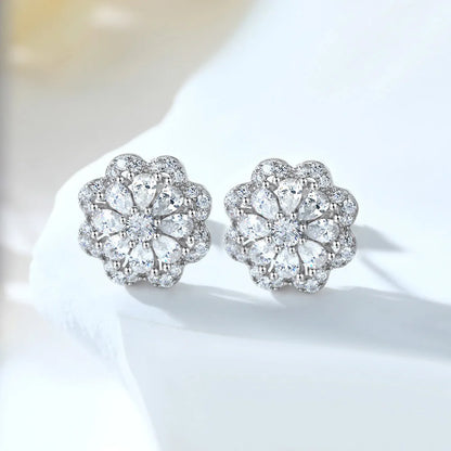 MuShan Luxury Jewelry 925 Sterling Silver Earrings Zircon 5A Dangle Party for Wife Real Gold Plated Fine Jewelry Earring