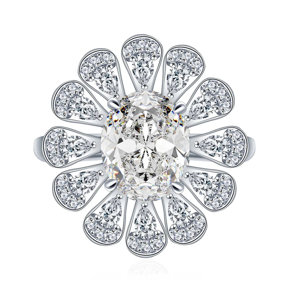 Anillo de compromiso de plata de ley 925 marca MuShan con diamante de moissanita, color D, VVS1, para mujer, joyería fina con patente MST