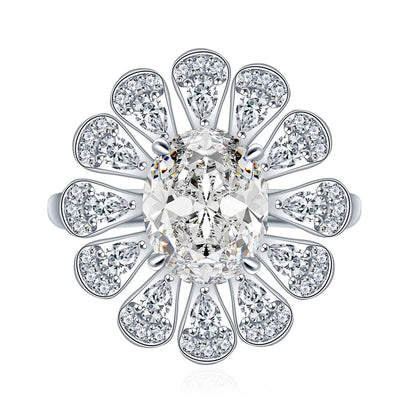 Anillo de compromiso de plata de ley 925 marca MuShan con diamante de moissanita, color D, VVS1, para mujer, joyería fina con patente MST