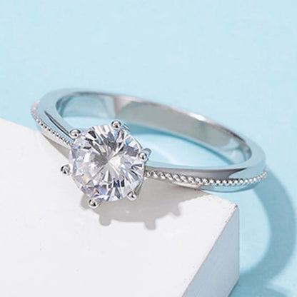 MuShan Jewelry 925 Sterling Silver Ring Moissanite D Color VVS Luxury Round Bold Sophisticated Rings Diamond Accessories