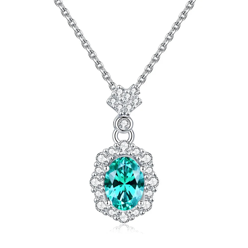 MuShan Jewelry 925 Sterling Silver Necklace Pendant Chain HCD Diamonds Anniversary Gift Luxury Jewelry Women Necklaces Jewelry