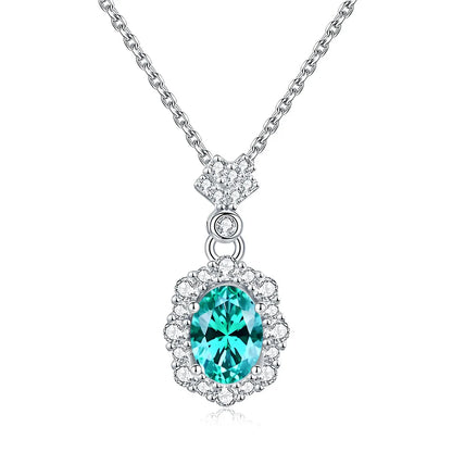 MuShan Jewelry 925 Sterling Silver Necklace Pendant Chain HCD Diamonds Anniversary Gift Luxury Jewelry Women Necklaces Jewelry
