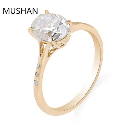 MUSHAN Luxury Custom 14K 18K Gold Rings Band Jewelry With Moissanite Diamond Lab Grown Gemstones Diamond Wedding Ring For Women