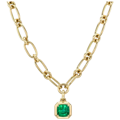 MUSHAN Collier de joaillerie sur mesure en argent sterling 925, pendentif avec émeraude, rubis ou saphir de culture pour femme, plaqué or 18 carats