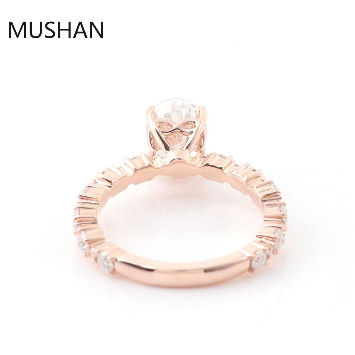 MUSHAN Luxury Custom 14K 18K Gold Rings Band Jewelry With Moissanite Diamond Lab Grown Gemstones Diamond Wedding Ring For Women