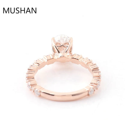 MUSHAN Luxury Custom 14K 18K Gold Rings Band Jewelry With Moissanite Diamond Lab Grown Gemstones Diamond Wedding Ring For Women