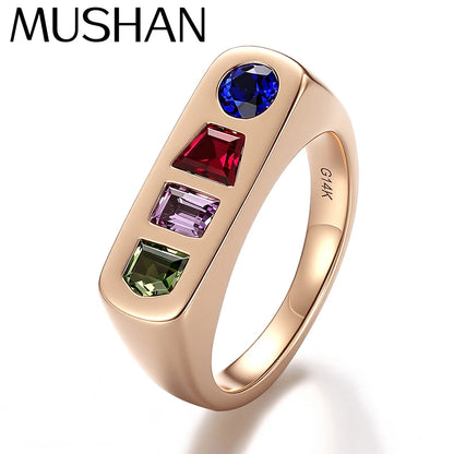 Bague MUSHAN en or 14k 18k sur mesure, anneau pour femme avec rubis ou saphir de laboratoire, or 18k, certificat GRC, joaillerie fine
