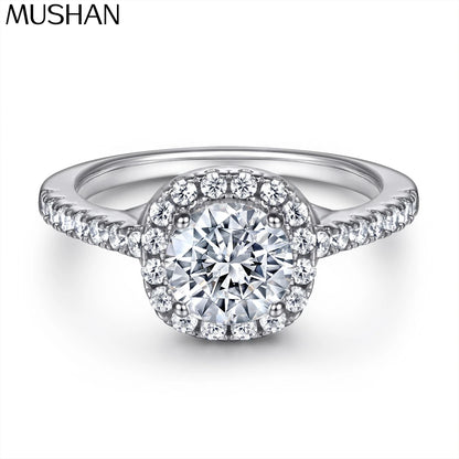 MuShan Designer Jewelry 925 Sterling Silver Ring Cubic Zirconia 7A Grade Emerald Casual Women 18K Gold Plated Fine Jewelry Rings