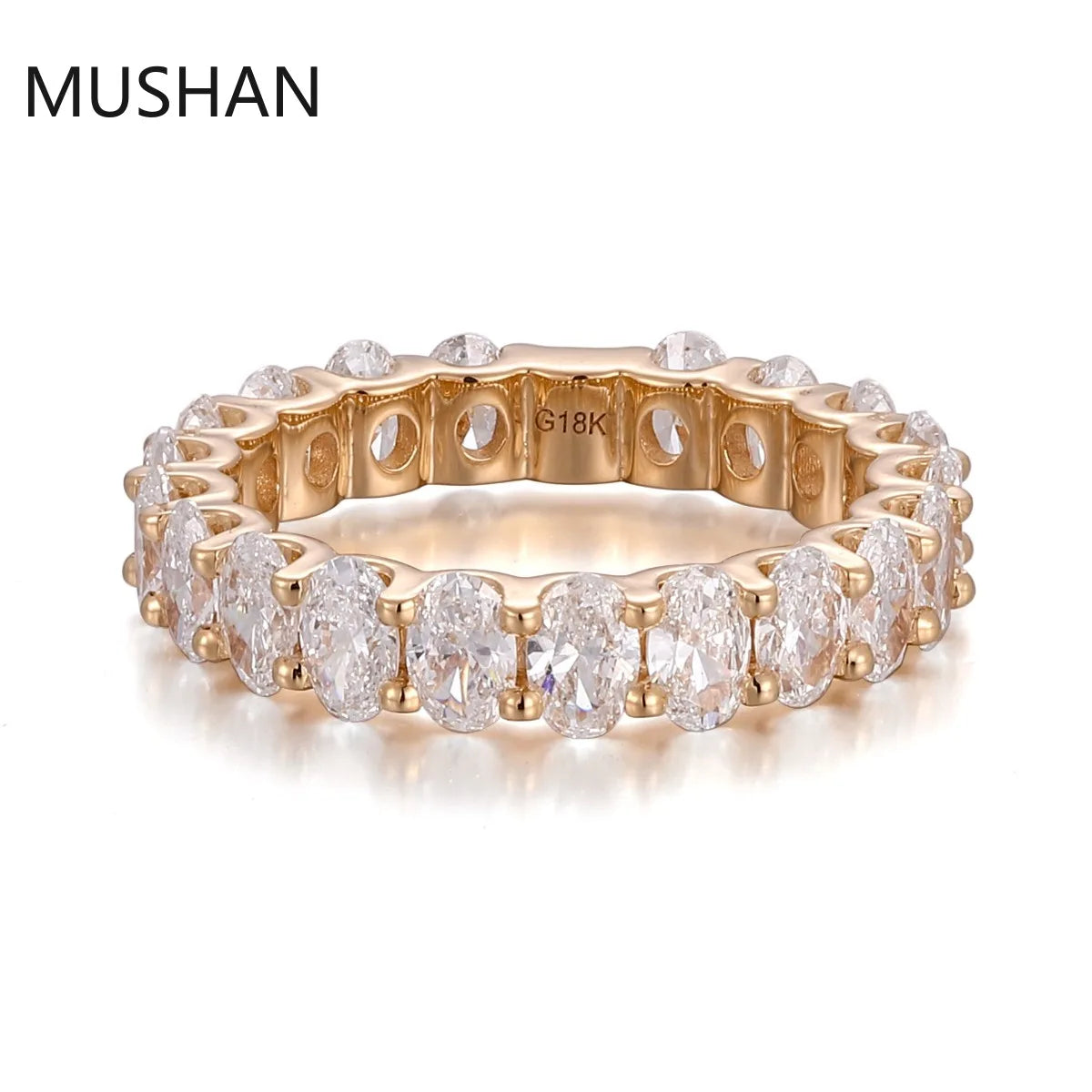 Anillos de boda de lujo MUSHAN de 14K y 18K, hechos a medida, con diamantes de moissanita y piedras preciosas cultivadas en laboratorio, para mujer