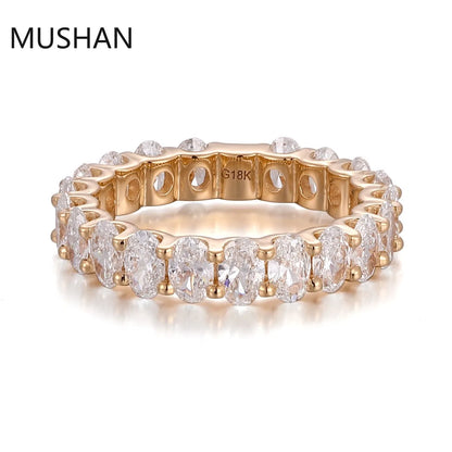 Anillos de boda de lujo MUSHAN de 14K y 18K, hechos a medida, con diamantes de moissanita y piedras preciosas cultivadas en laboratorio, para mujer