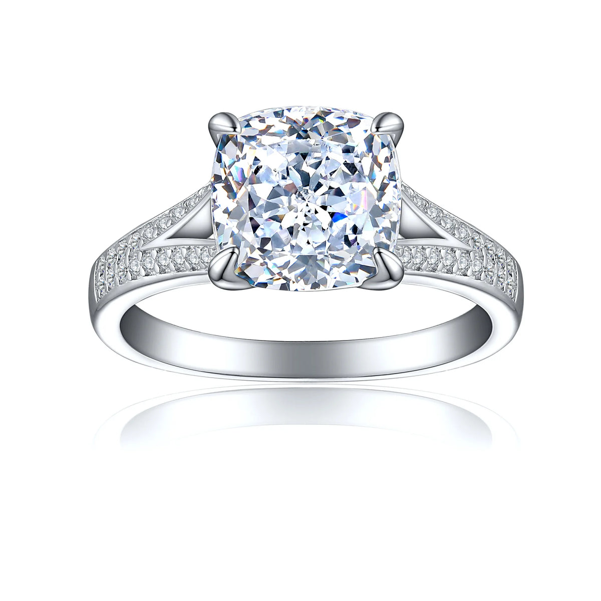 MuShan Jewelry 925 Sterling Silver Ring Wedding Band High Carbon Diamond Cocktail Party Romantic Style Women Rings Fine Jewelry
