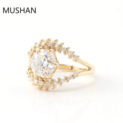 MUSHAN Luxury Custom 14K 18K Gold Rings Band Jewelry With Moissanite Diamond Lab Grown Gemstones Diamond Wedding Ring For Women