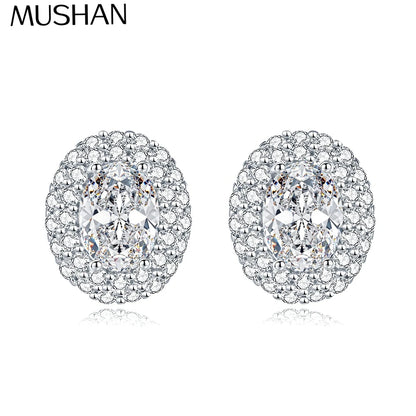 Joyas de la marca MuShan, aretes de plata de ley 925 con moissanita de 3 quilates, diseño geométrico para ocasiones especiales, chapado en oro real de 18K, patente MST