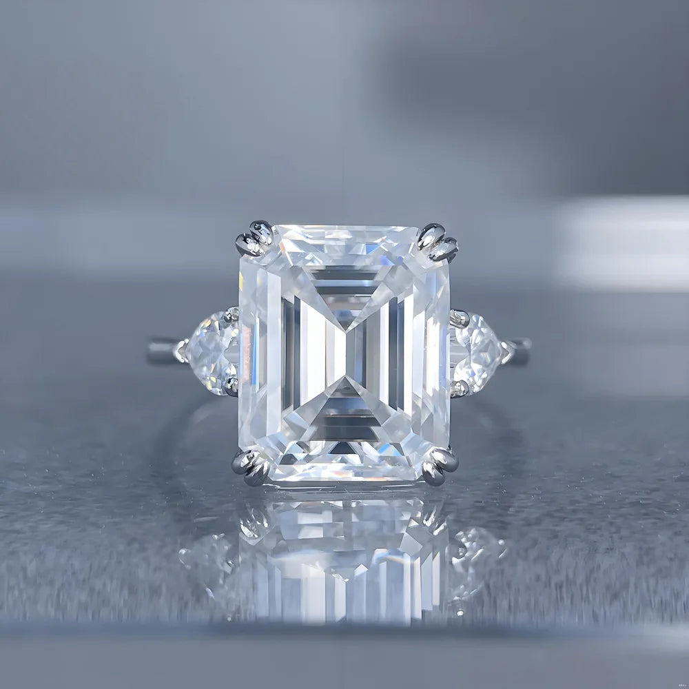 Bague en argent sterling 925 de la marque MuShan, anneau tendance avec moissanite VVS pour petite amie, plaqué or véritable 18 carats, bagues brevetées MST