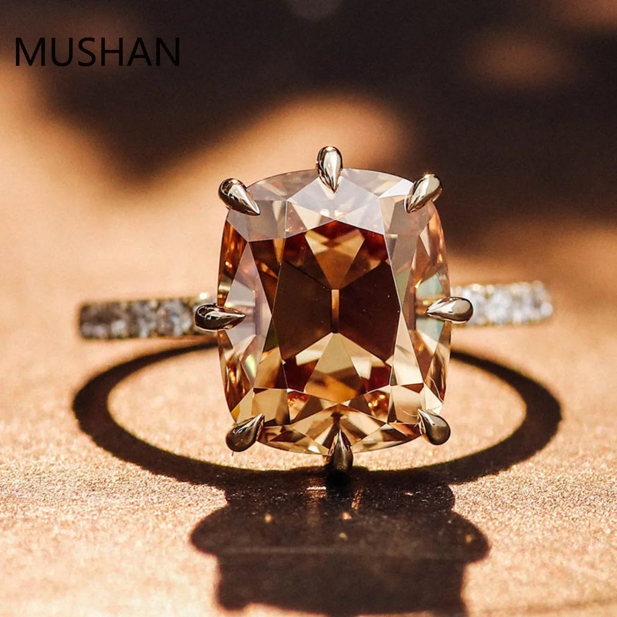 MUSHAN Luxury Custom 14K 18K Gold Rings Band Jewelry With Moissanite Diamond Lab Grown Gemstones Diamond Wedding Ring For Women