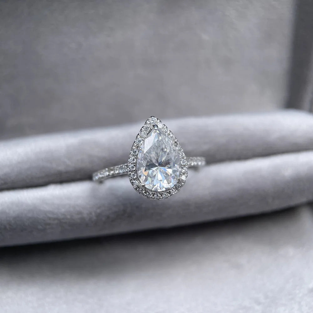MUSHAN Luxury Jewelry  925 Sterling Silver Ring D Color Moissanite Anniversary Ring for Ladies 18K Gold Plated MST Patent Rings