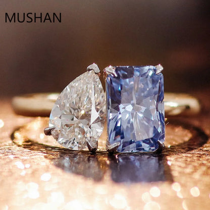 MUSHAN Luxury Custom 14K 18K Gold Rings Band Jewelry With Moissanite Diamond Lab Grown Gemstones Diamond Wedding Ring For Women