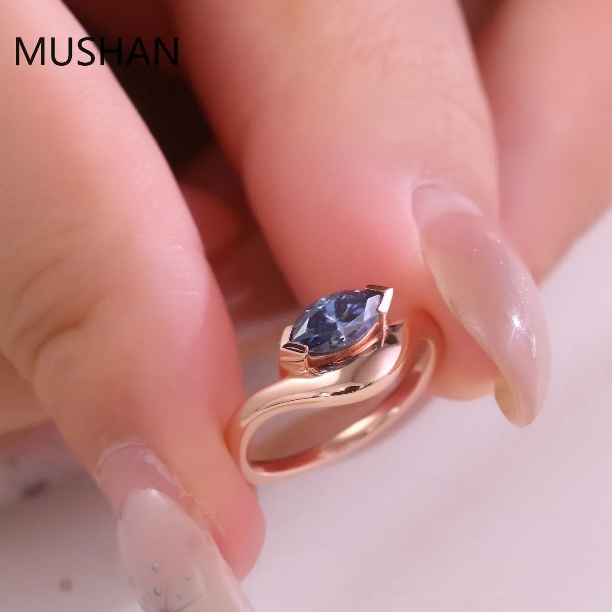MUSHAN Luxury Custom 14K 18K Gold Rings Band Jewelry With Moissanite Diamond Lab Grown Gemstones Diamond Wedding Ring For Women