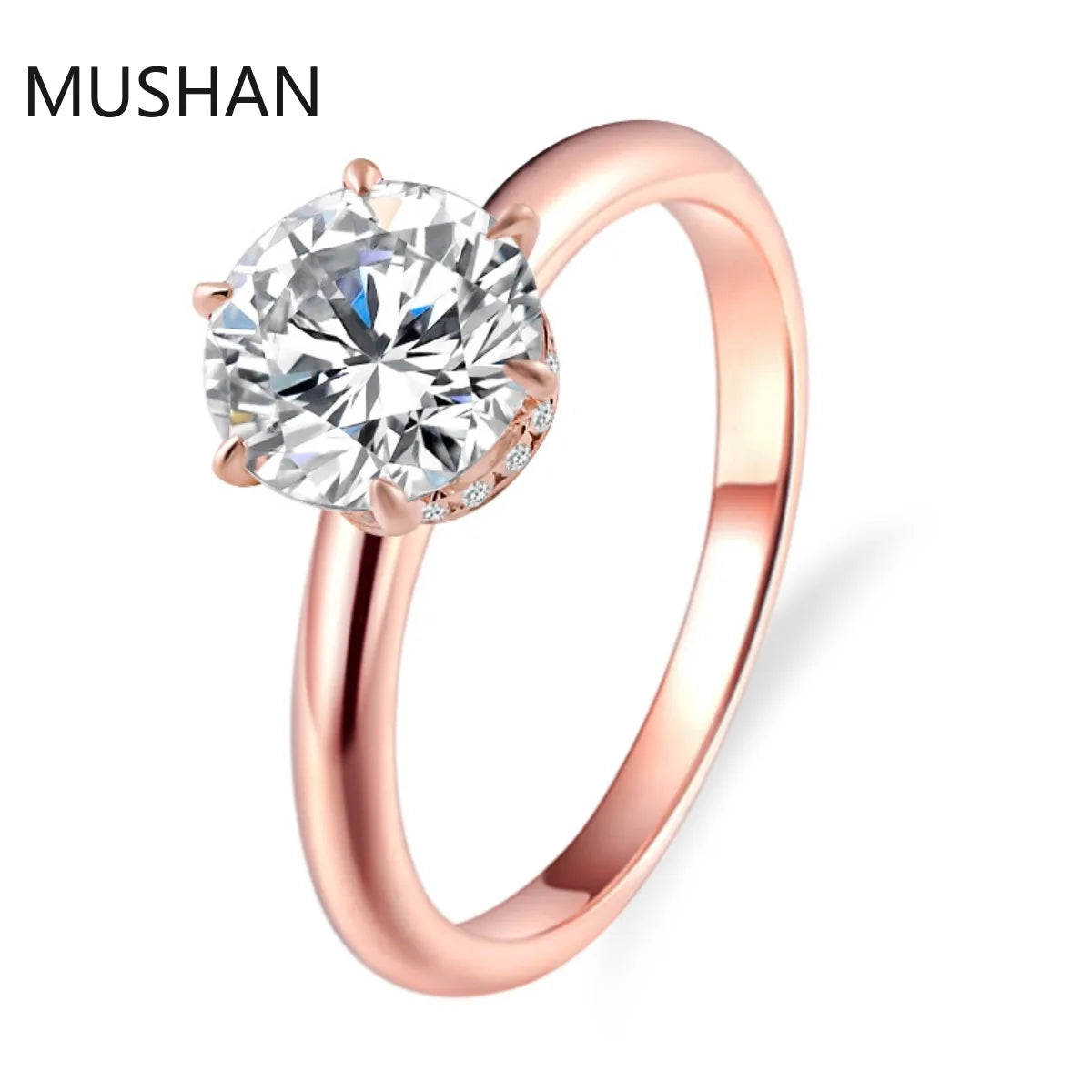 MUSHAN Luxury Custom 14K 18K Gold Rings Band Jewelry With Moissanite Diamond Lab Grown Gemstones Diamond Wedding Ring For Women