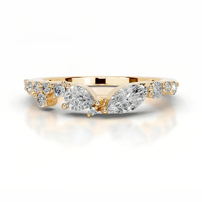 MuShan Luxury Jewelry 925 Sterling Silver Ring D Color Moissanite Classic Ring Women 18K Gold Plated MST Patent Jewellery