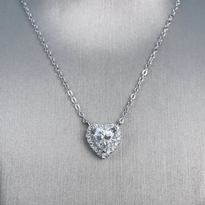 MuShan Luxury Jewelry 925 Sterling Silver Pendant Locket Heart Moissanite Non Tarnish for Daughter Real Gold Plated MST Patent